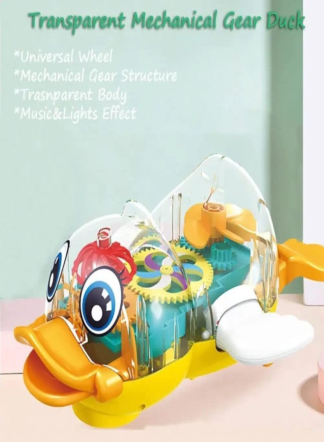 Bluebell Play Bump n Go 3D Gear Transparent Duck with Sound and Colorful Lights Musical Toy for Boys and Girls, Kids Sound Toy Birthday Gift - Image 5